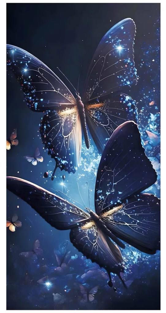 PLÁŽOVÁ OSUŠKA Z MIKROVLÁKNA BUTERFLY 100X180 CM VZOROVANÁ