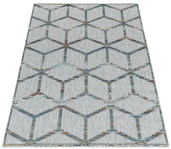 Šnúrkový koberec Bahama 3D romby multicolor