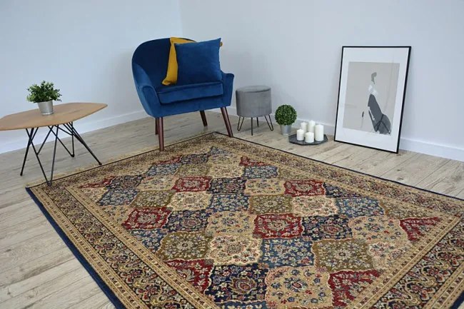 Koberec WINDSOR 22937 ROZETY FREDZLE tradičný tmavomodrý