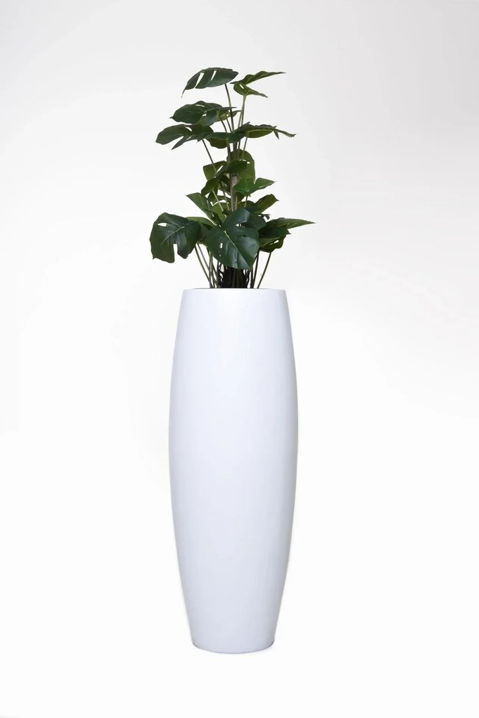 Kvetináč MAGNUM, sklolaminát, výška 100 cm, biely mat