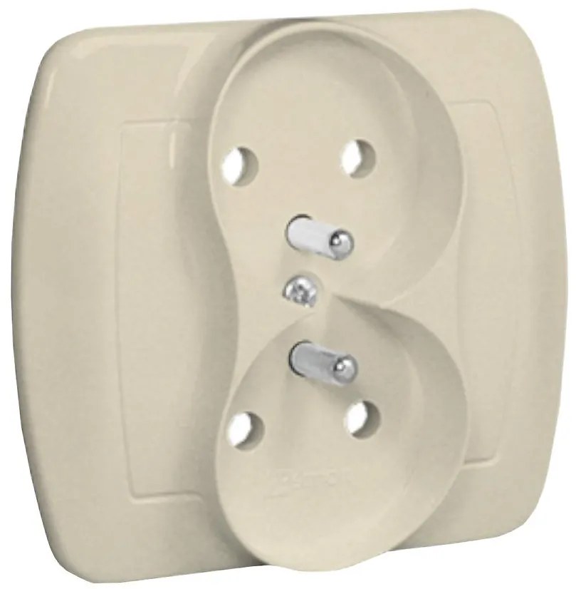 AGZ2 Zásuvka dvojitá z/u béžová