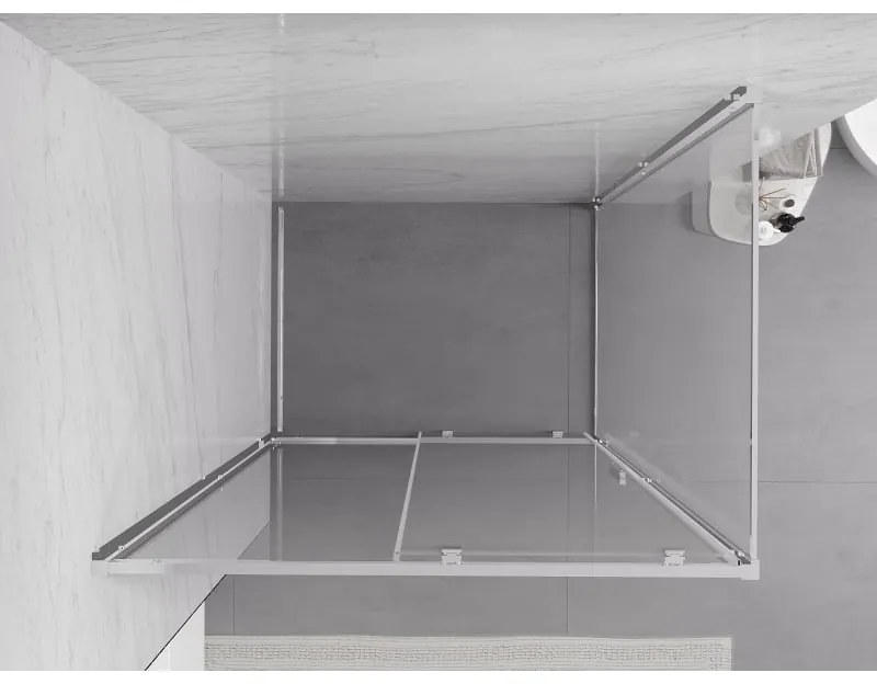 Mexen Exo, sprchovací kút s posuvnými dverami 130 x 100 cm, 6mm číre sklo, chrómový profil, 8151-130-100-01-00