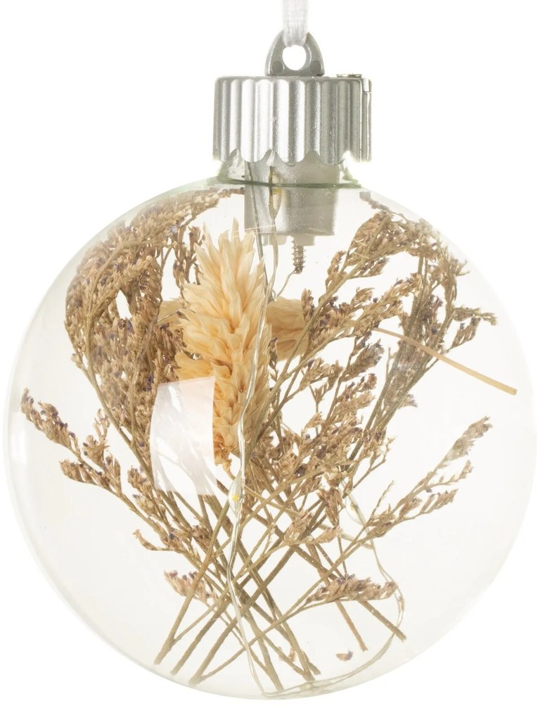 SKLENENÁ VIANOČNÁ BANKA NA STROMČEK SADA 4 KS (FI) 8 CM TRANSPARENTNÁ