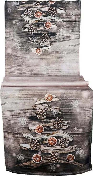 Vianočný obrus s prírodnými dekoráciami 40 × 180 cm