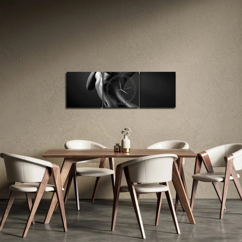 Obraz - Akt ženy (s hodinami) (90x30 cm)