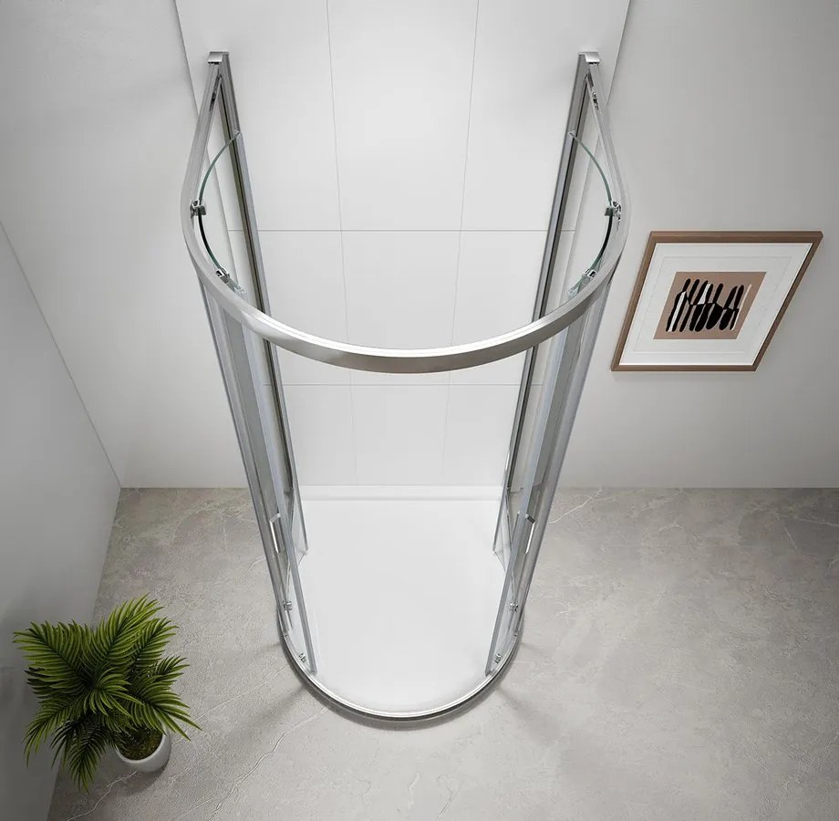 Polysan Polysan, EASY polkruhová sprchová zástena 900x900mm, číre sklo, EL4615