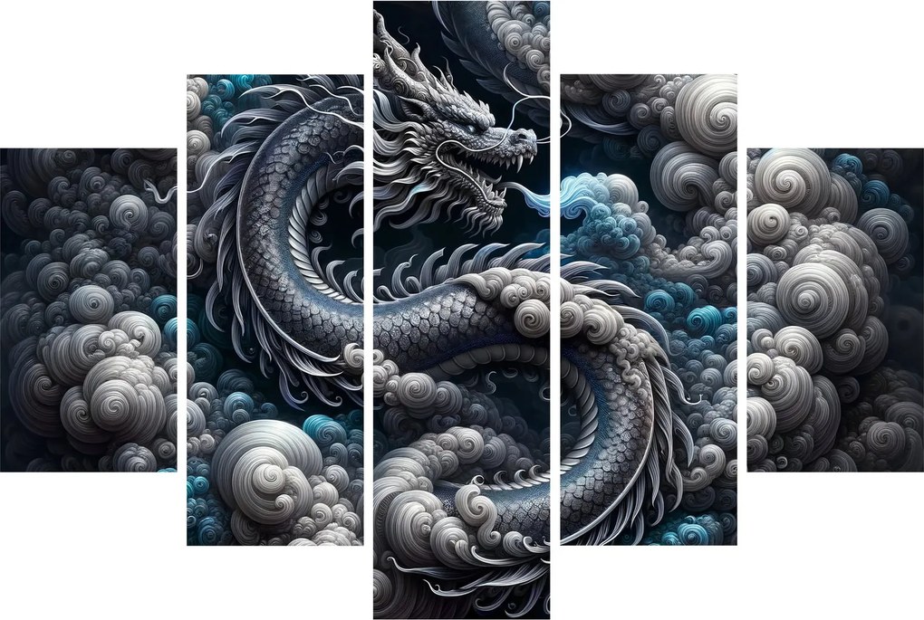 Obraz – Drak v dyme (150x105 cm)