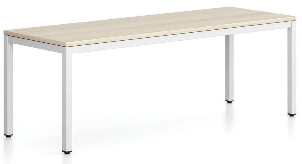 Lavica FRAME, biela podnož, 1685 x 404 x 468 mm, dub prírodný