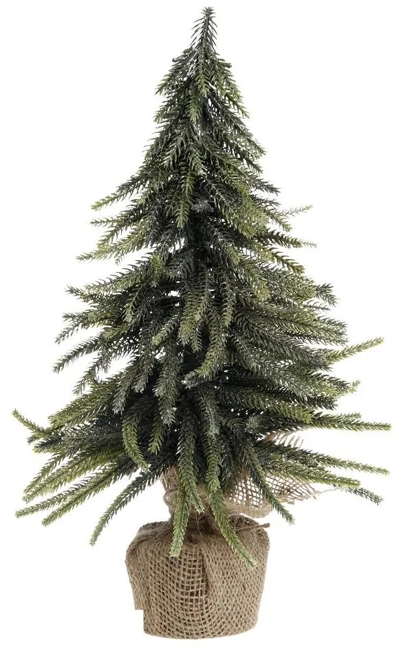 Zeleno-zlatý vianočný borovicový stromček v jute Fleur Pine Tree - 35 cm