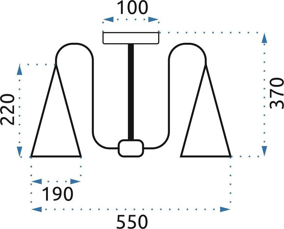 Toolight - Škandidávska závesná lampa 5-ramenná 5xE27 60W APP442-CP, čierna-hnedá, OSW-03696