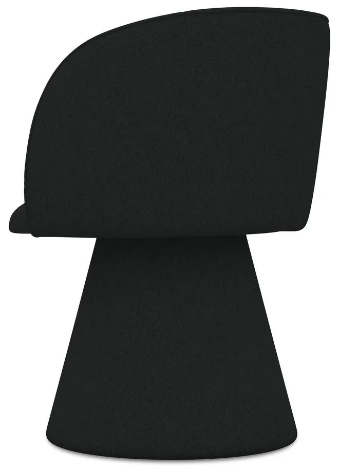 Čierne čalúnené jedálenské kreslo Maia – Makamii