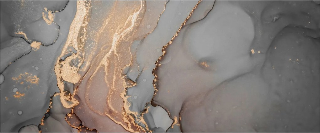Obrázok - Šedo-zlatý mramor (120x50 cm)