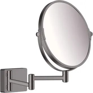 Hansgrohe AddStoris kozmetické zrkadielko sklopné vo farebnom prevedení kartáčovaný čierny chróm 41791340