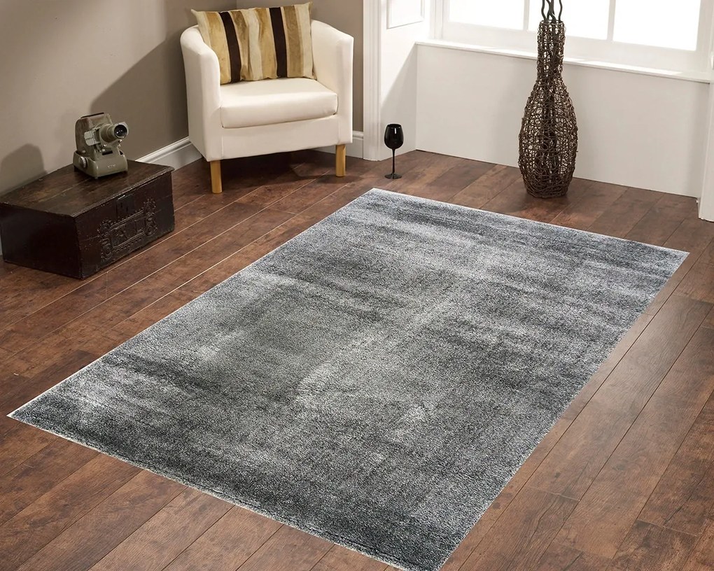 BE Koberec Microsofty 8301 DARK GREY – sivý obdĺžnikový Rozmer: 80x150 cm