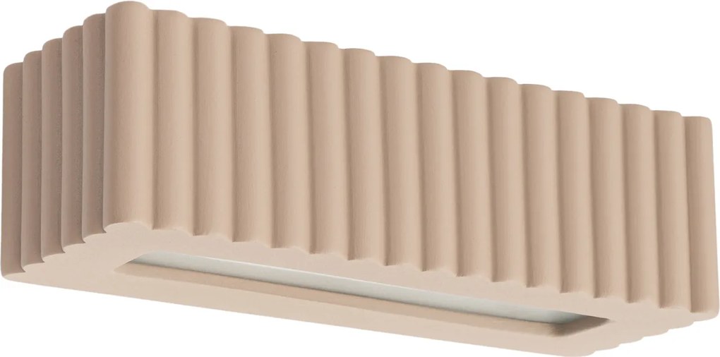 Nástenné svietidlo Rigata, 1x tmavobéžové keramické tienidlo