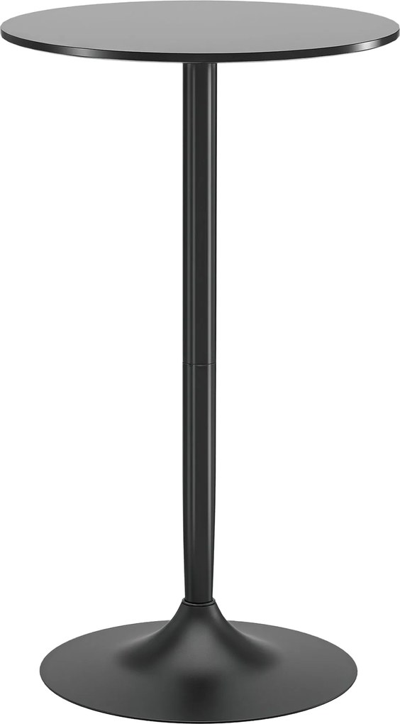 HOMCOM Barový stôl Bistro Ø60 x 102 cm Koláčový stôl Pultový stôl do obývačky a jedálne, oceľ, čierny | Aosom