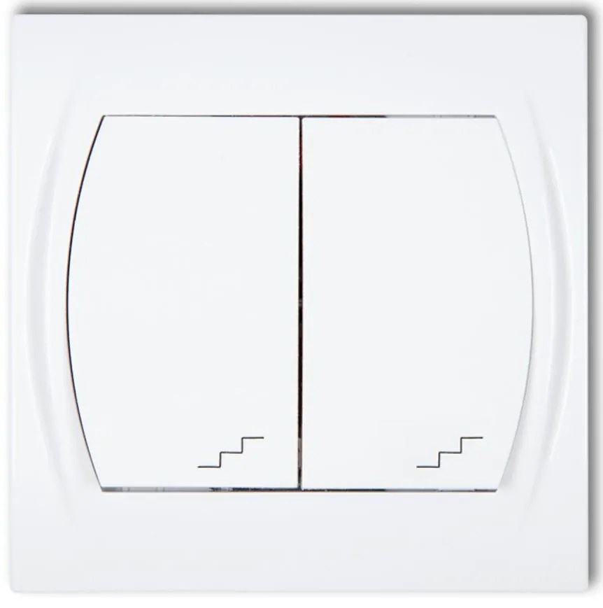 L LWP-33 schodiskový vypínač dvojitý biely