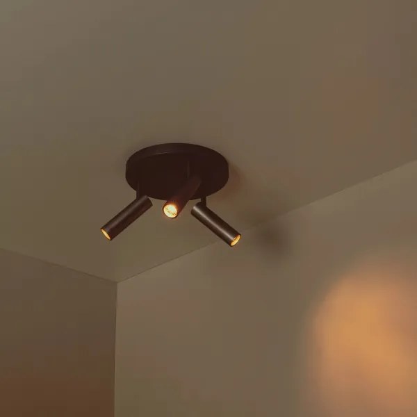 Lucide 22974/13/15 - Bodové svietidlo GRADO 3xGU10/12W/230V hnedá/čierna