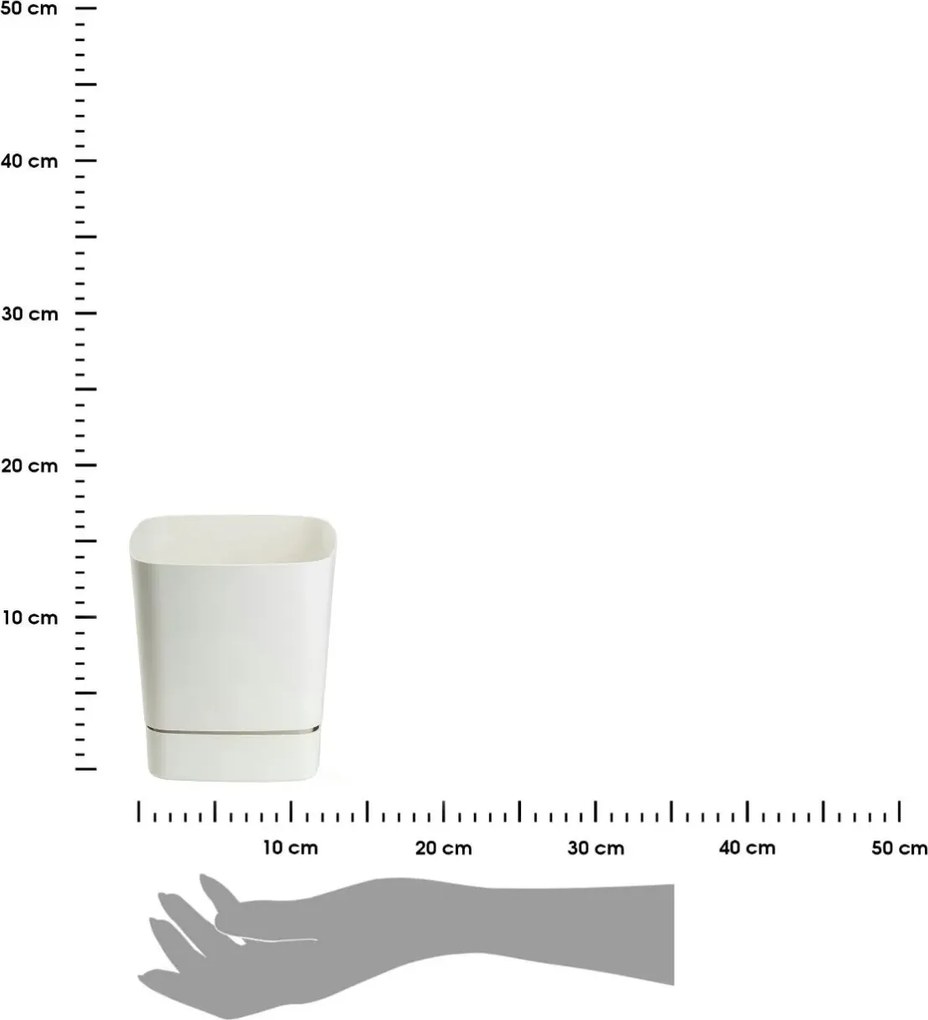 Plastový květináč s podmiskou Cubi 16x16 cm - výber z 6 prevedení