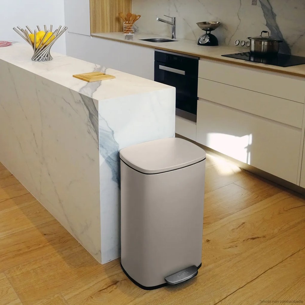 Spirella Pedálový odpadkový kôš soft-close Akira 50 l, matná sivohnedá, 50 l