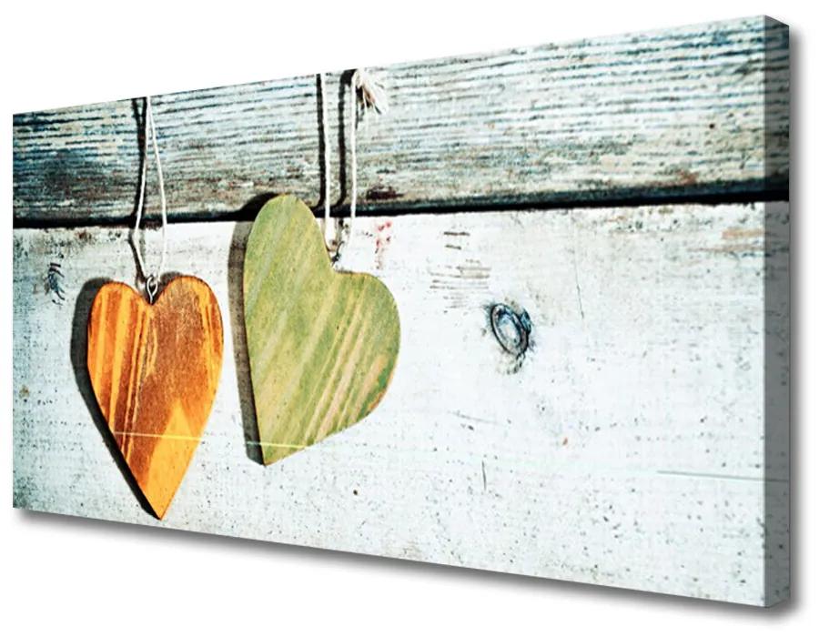 Obraz na plátne Srdce drevo umenie 120x60 cm