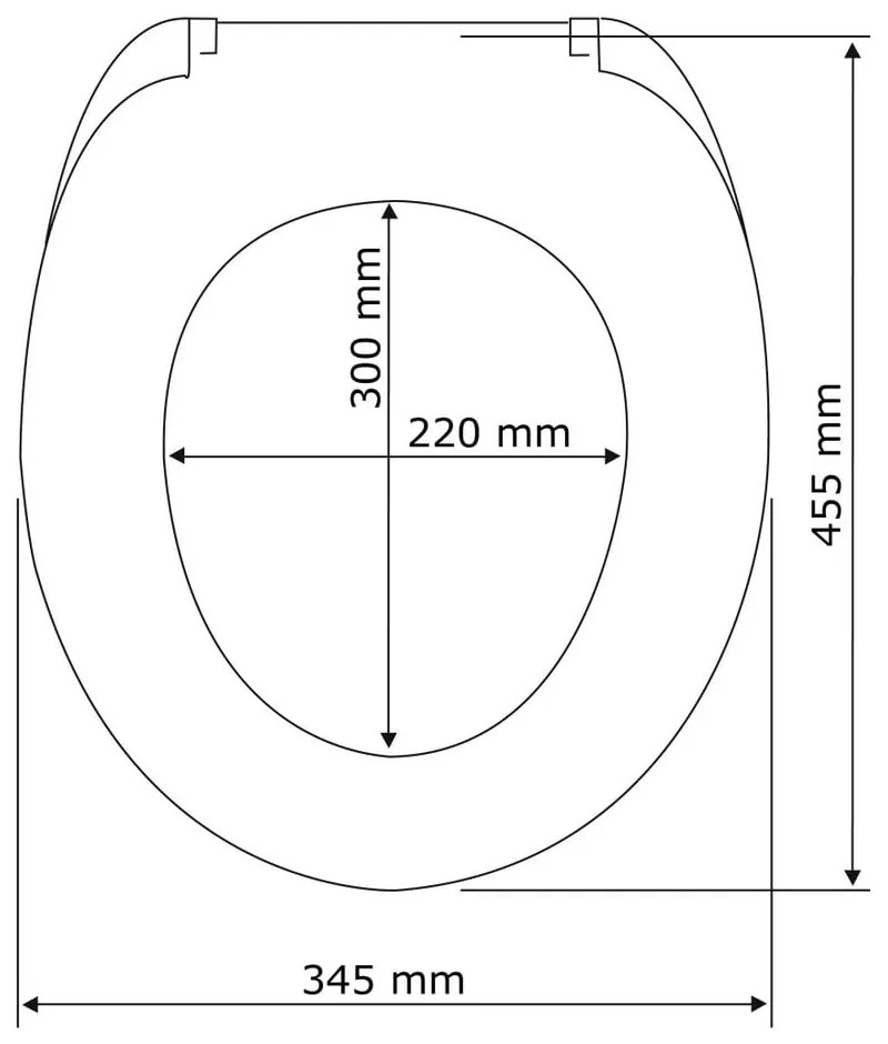 Biele WC sedadlo s jednoduchým zatváraním Wenko Premium Palma, 46,5 × 35,7 cm