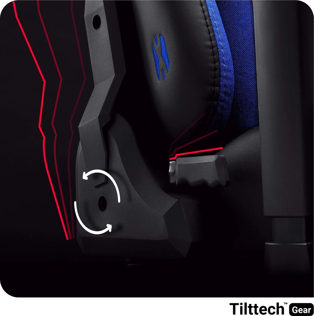 Herné kreslo s látkovým poťahom, veľkosť King Size, modrý-čierny: Diablo X-Player 2.0 Frost Black