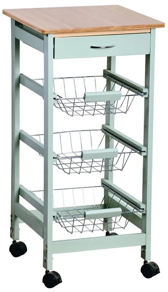 Kesper 25813 Kuchynský vozík s pracovnou doskou, 77 x 36 x 36 cm