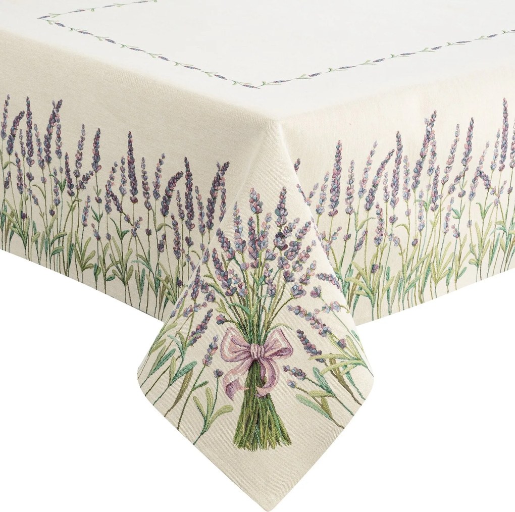 GOBELÍNOVÝ OBRUS LAVENDER 140X180 CM VZOROVANÝ