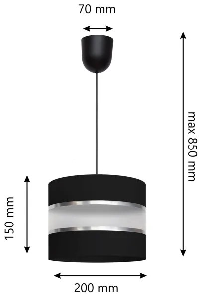 Luster na lanku HELEN 1xE27/15W/230V čierna
