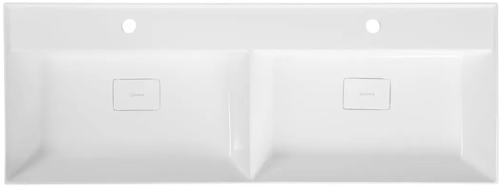Sapho Sapho, GODIVA dvojumývadlo 119x44cm, liaty mramor, biela, GU119