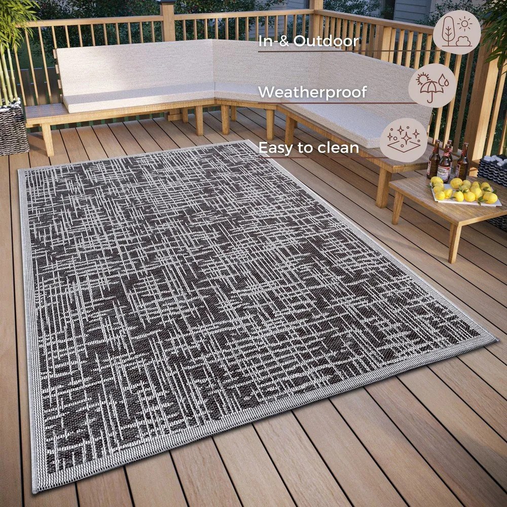 Tmavosivý vonkajší koberec 155x235 cm Clyde Telu – Hanse Home