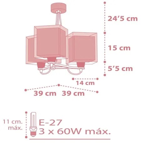 Dalber 63267S - Detský luster KOALA 3xE27/60W/230V
