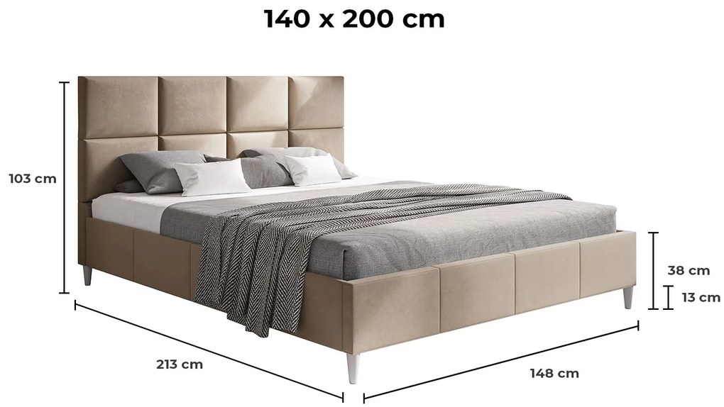 PROXIMA.store - Minimalistická čalúnená posteľ ZARIAH ROZMER: 180 x 200 cm, FARBA NÔH: dub