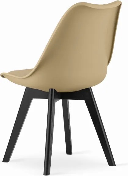 AKCIA Béžová stolička BALI MARK s čiernymi nohami II. akosť