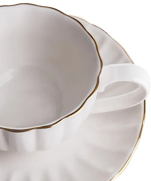 Šálka MELIDA s podšálkou, so zlatým okrajom 711015