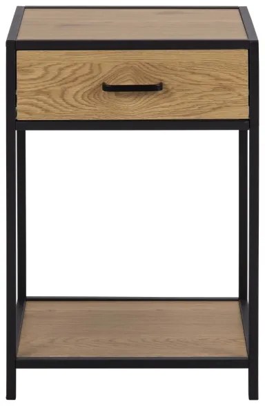 Nočný stolík SARON dub/čierna