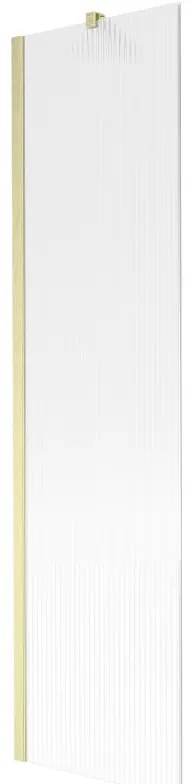 Mexen Next, 1-krídlová vaňová zástena 50 x 150 cm, 6mm sklo Ribs, zlatá matná, 895-050-000-00-09-55