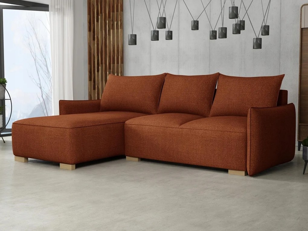 Rohová sedačka Gryfit L (oranžová) (s úl. priestorom)