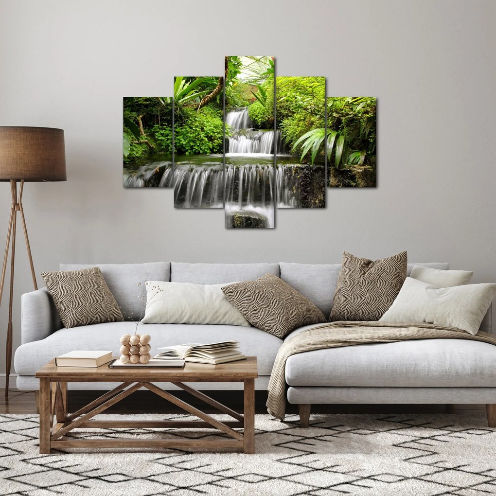 Obraz - Vodopád v dažďovom lese (150x105 cm)