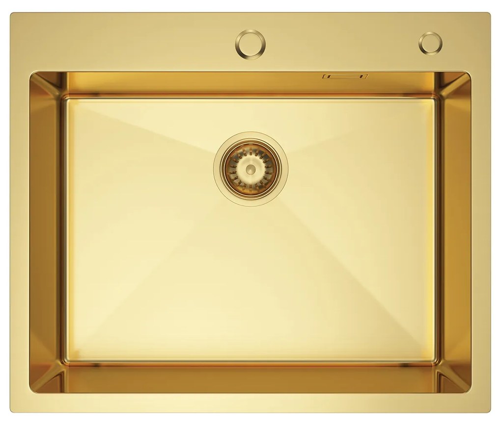Erga HD, 1-komorový oceľový drez 600x500x210 mm, zlatá, ERG-MLS-HD6050G