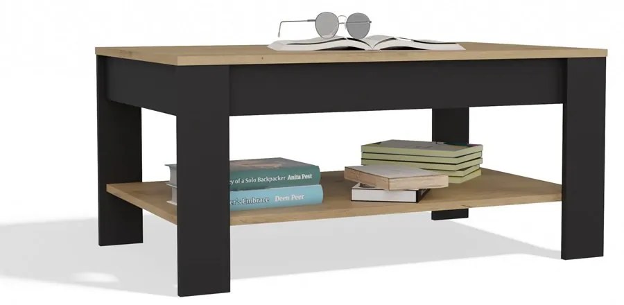 Konferenčný stolík OHIO dub remeselný/čierny