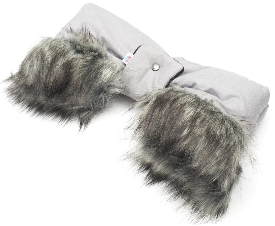 Rukávník na kočiar 2v1 New Baby s kožušinkou grey