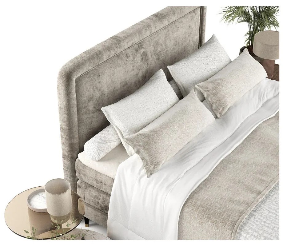 Svetlohnedá boxspring posteľ 200x200 cm Dove – Maison de Rêve