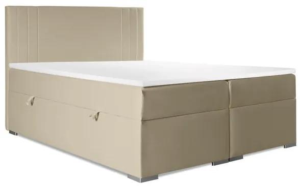 Čalúnená posteľ Sharon 180x200, béžová, vr. matraca, topperu, ÚP