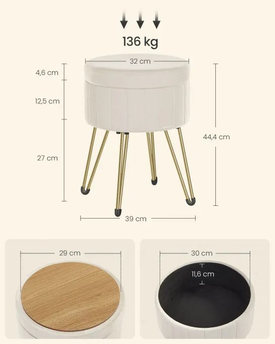 Taburetka s úložným priestorom LOM003W01