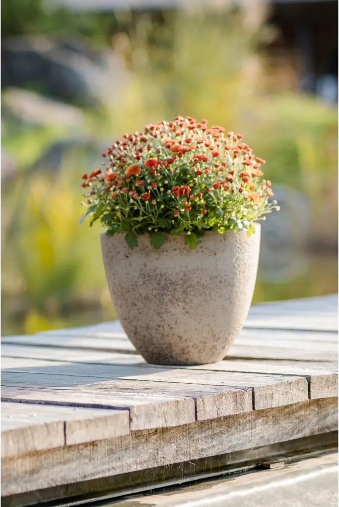 Kónický kvetináč VIRINGO, vláknocement, 33x29 cm, sivý