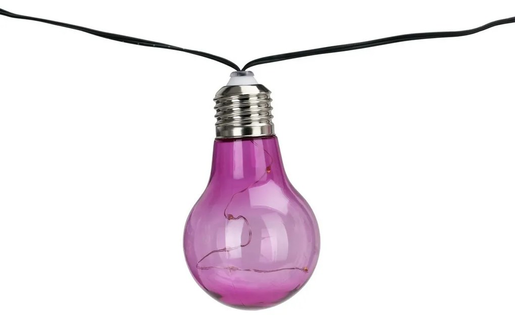 ProGarden Solárna reťaz Žiarovky farebná, 2 m, 10 x 5 LED