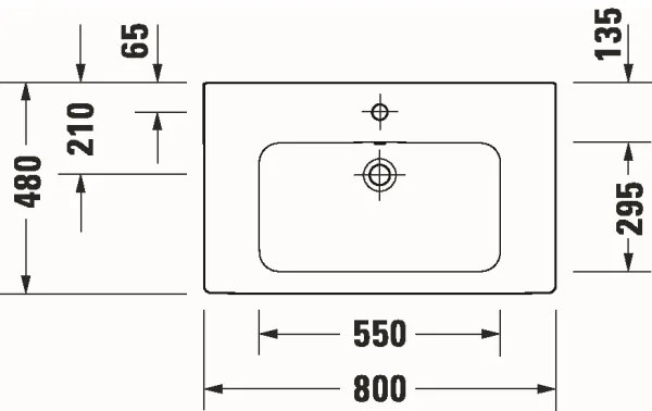 Duravit 23998000002 - Závesné umývadlo D-CODE 80 x 48 cm keramika/lesklá biela
