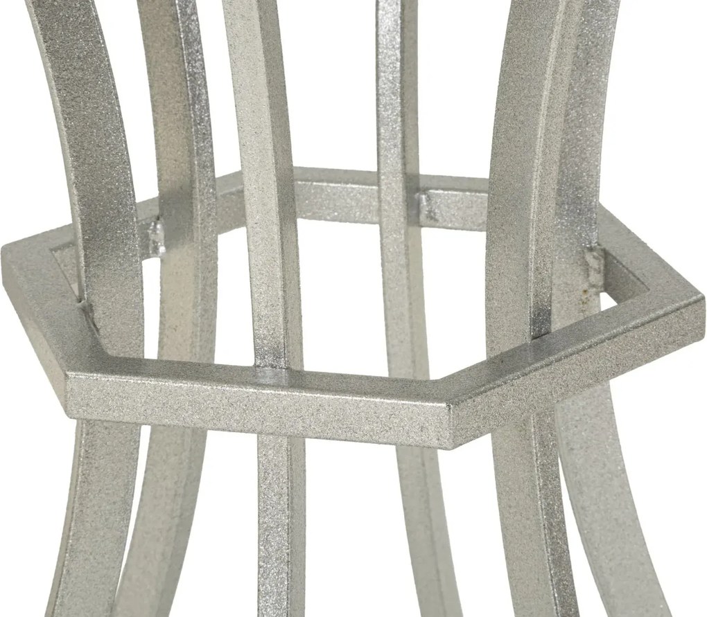 Odkladací stolík Istanbul 56 cm strieborný/mramor